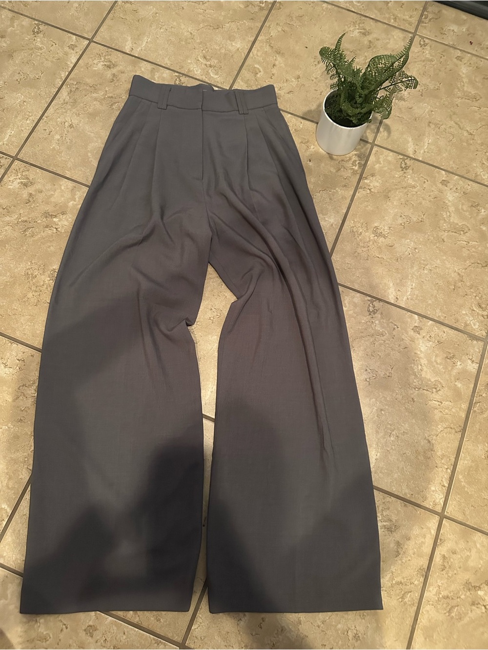 GREY STRAIGHT LEG WORK PANTS